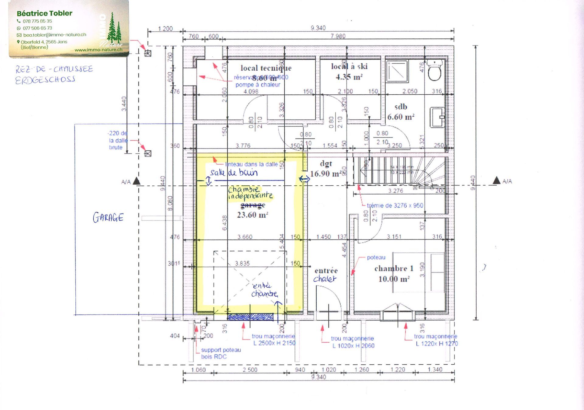 Plan rez-de-chaussée
