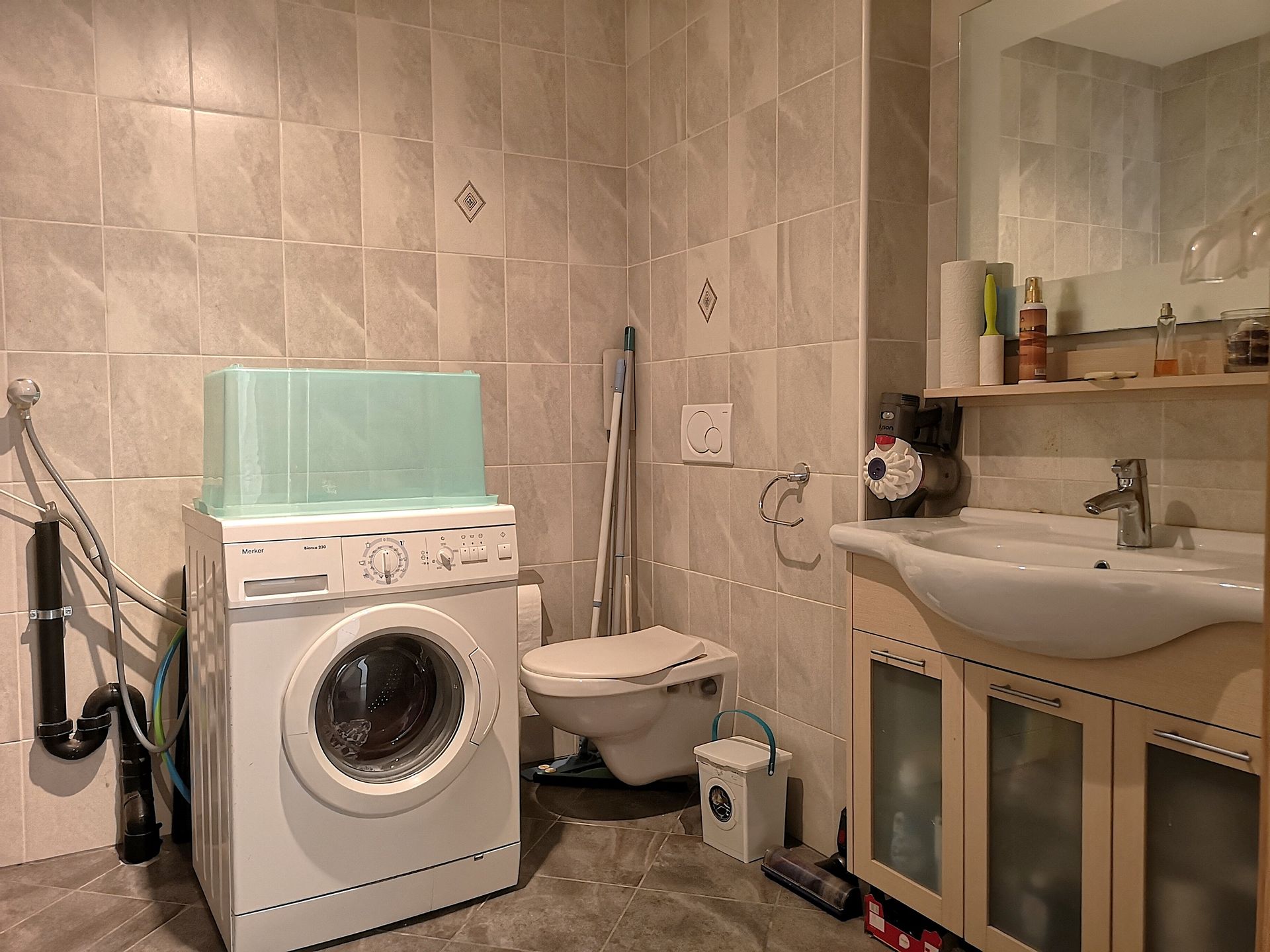 WC/lavabo avec machine à laver