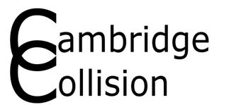 Cambridge Collision logo in black text with stylized “C” icon on a white background