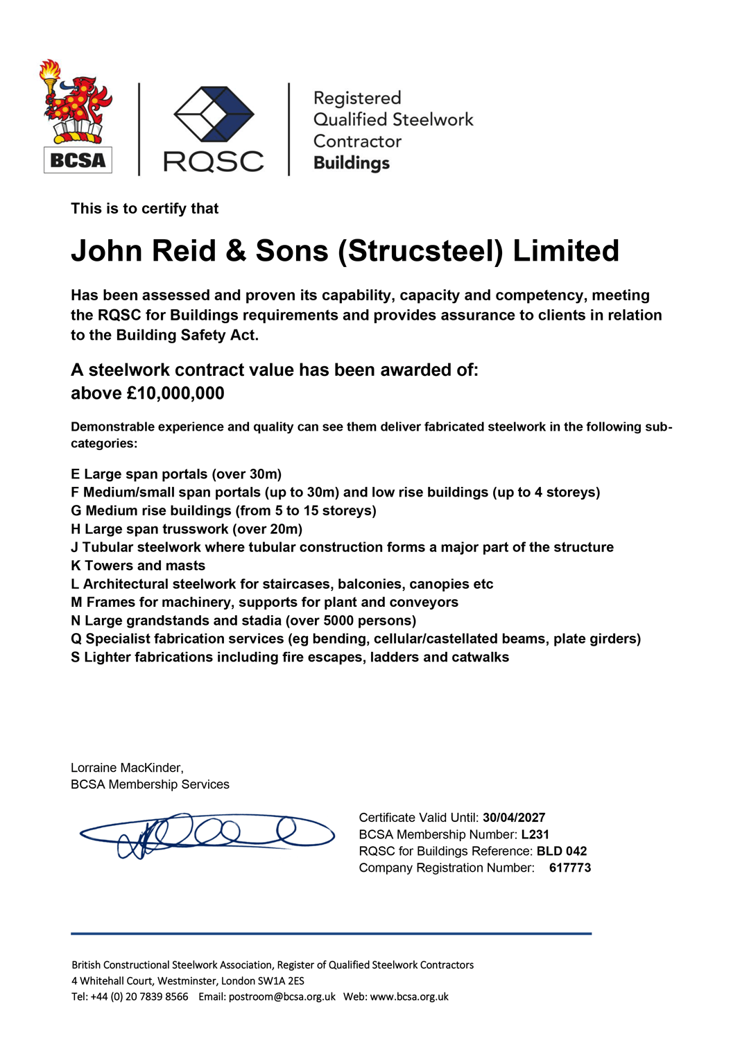 It is a certificate that says rosc on it.