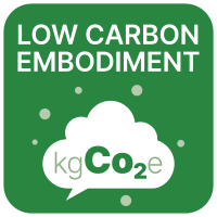 A green square with a speech bubble that says `` low carbon embodiment ''.