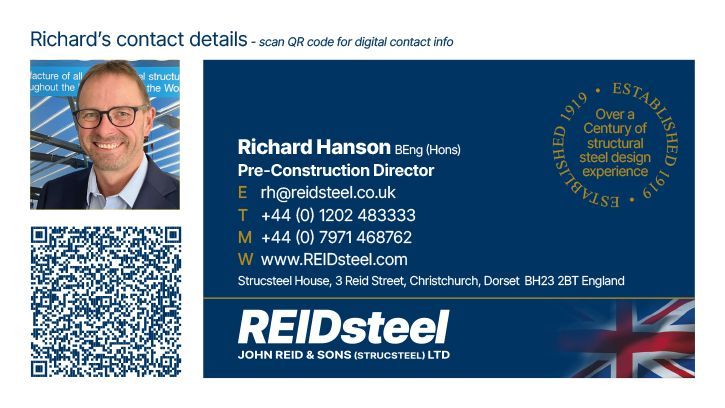 A business card for a man named richard hanson