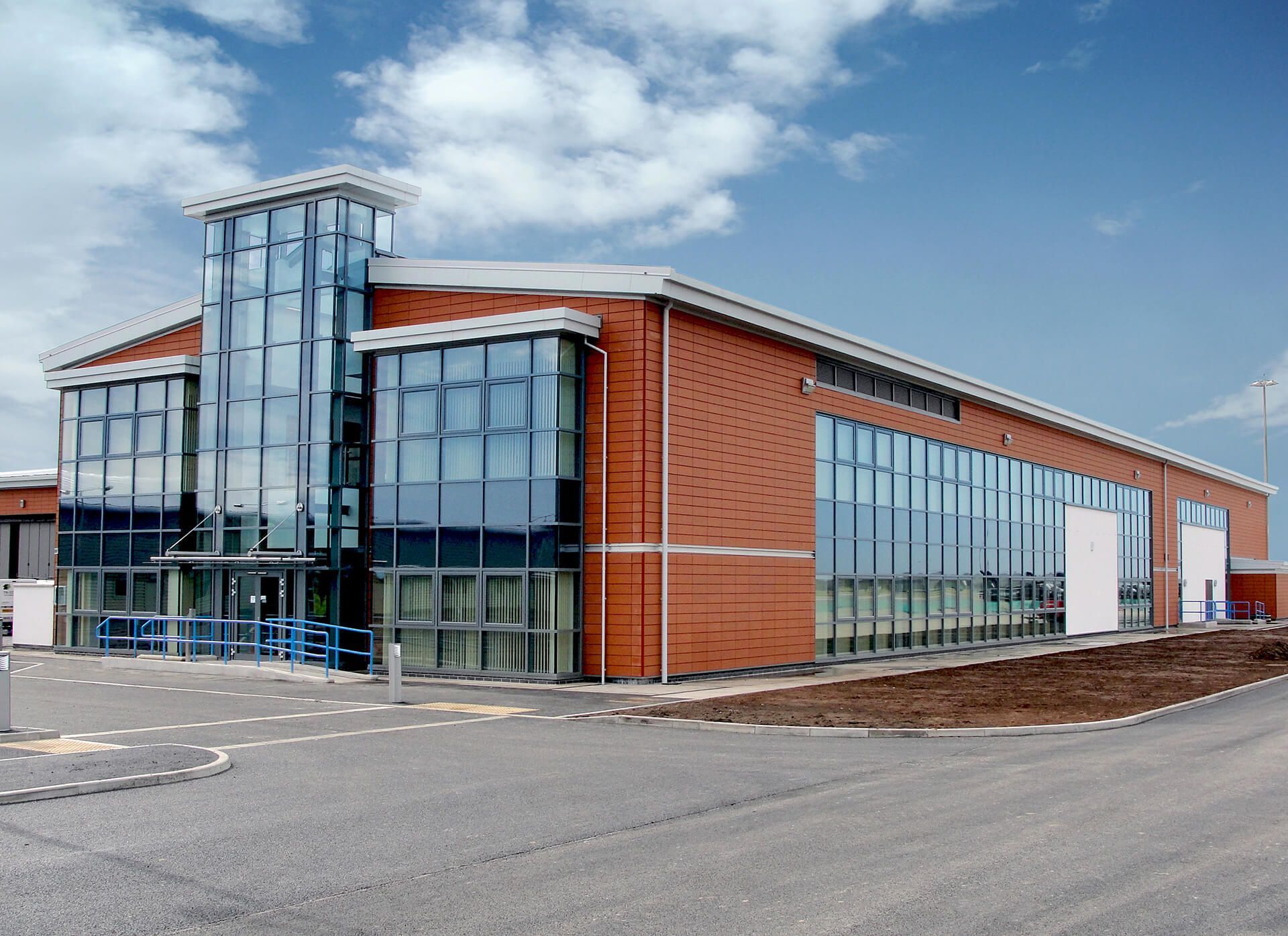 A large brick building with a lot of windows