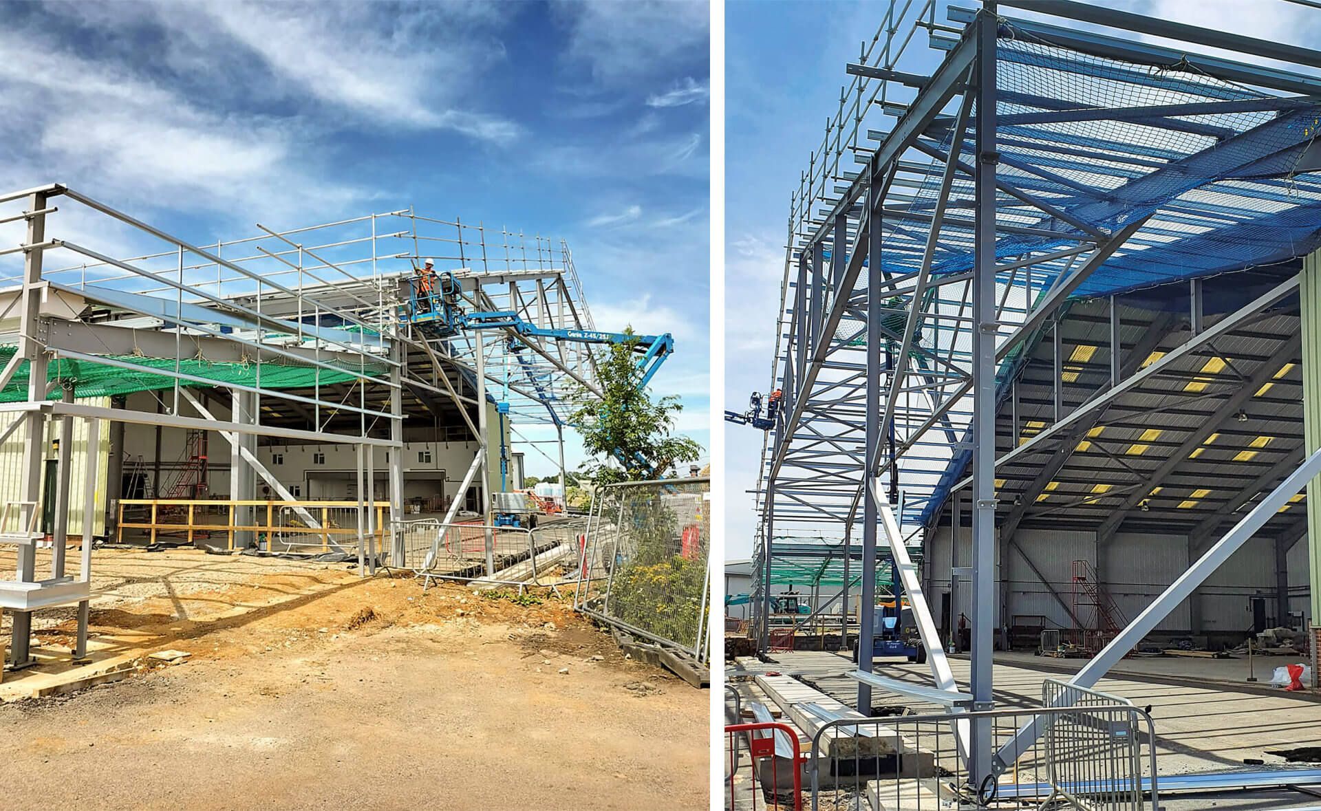 A picture of a building under construction and a picture of a building under construction.