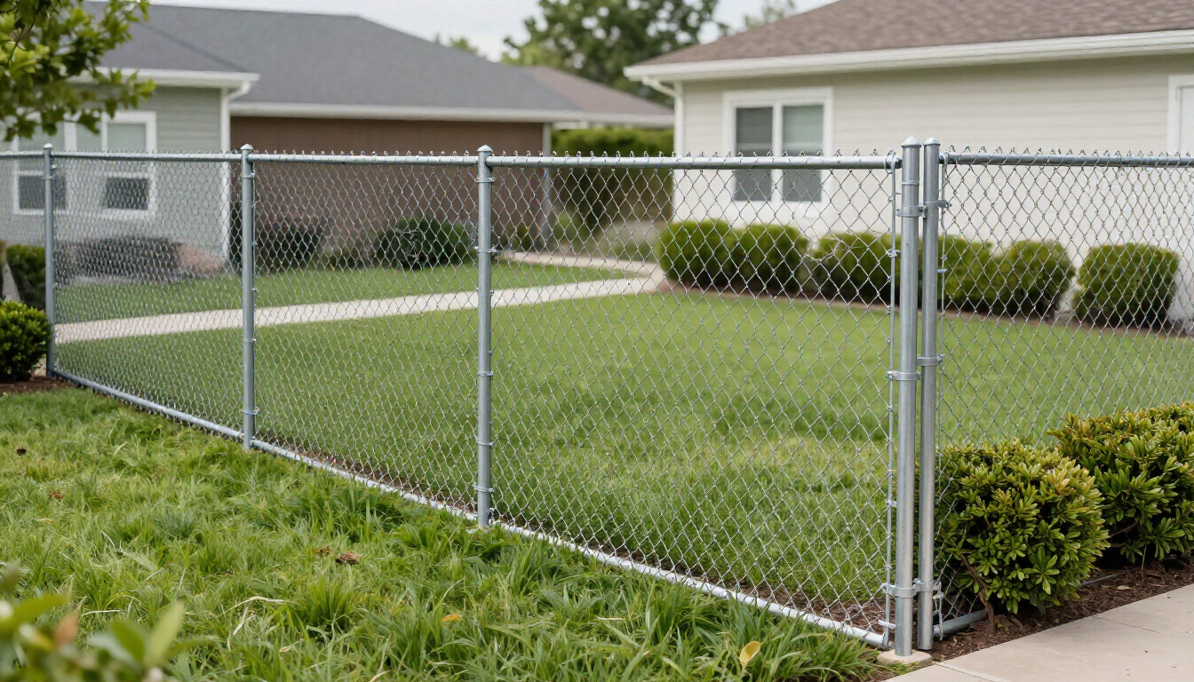 Chain link fence installation
