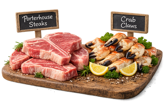 Porterhouse & Crab Claws are on Sale!