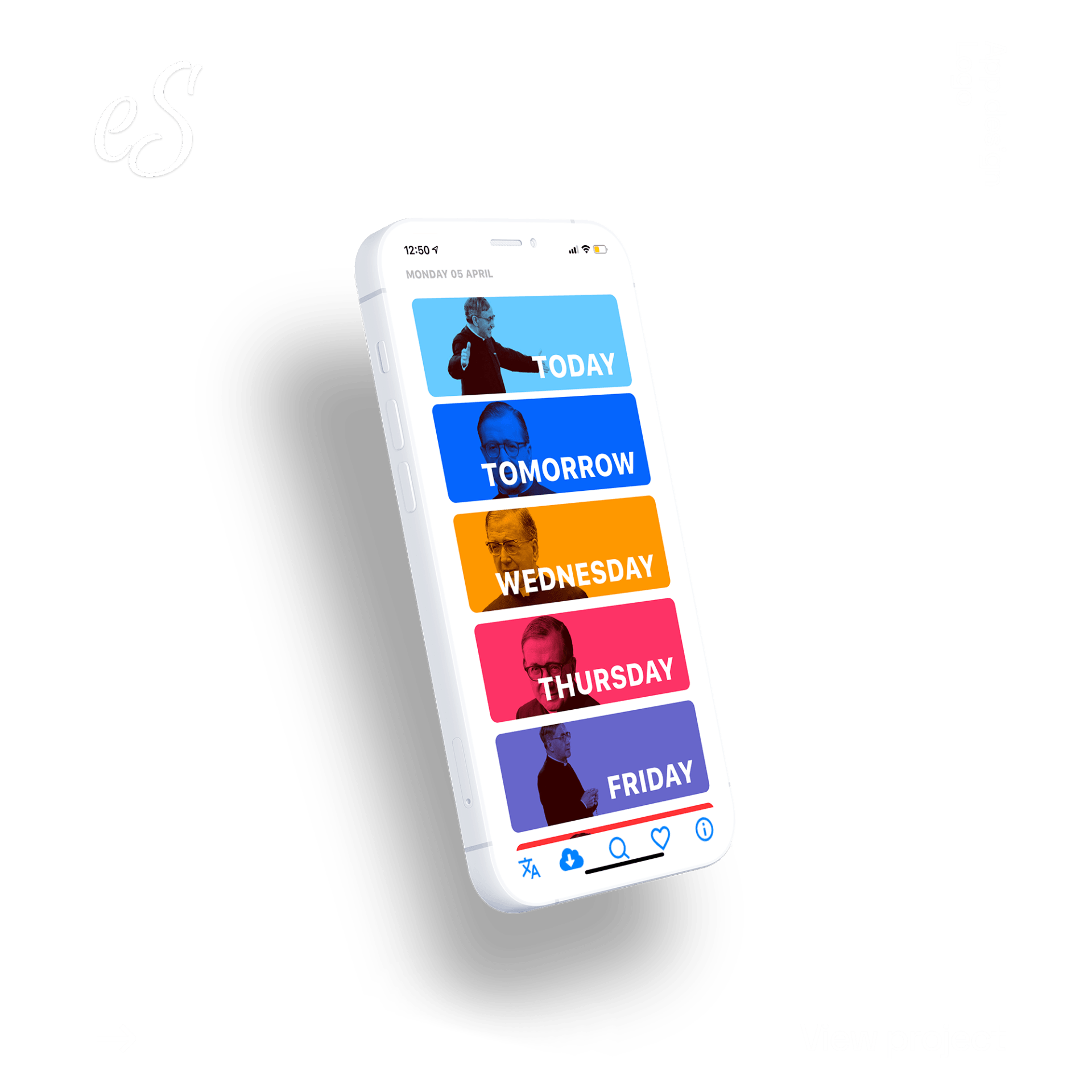 a cell phone with the days of the week on it .