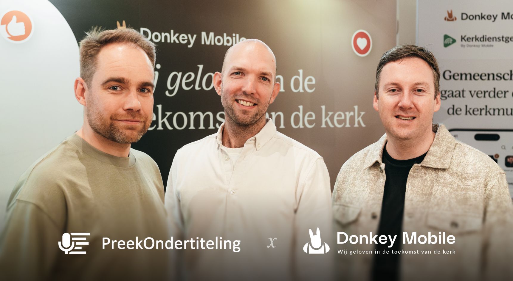De logo's van Donkey Mobile en Kerkdienstgemist