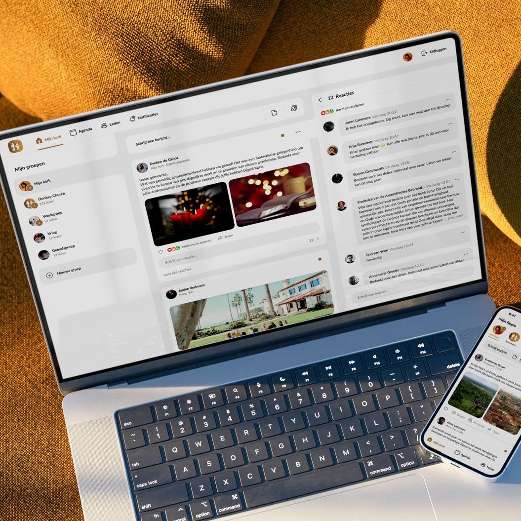 webversie op laptop