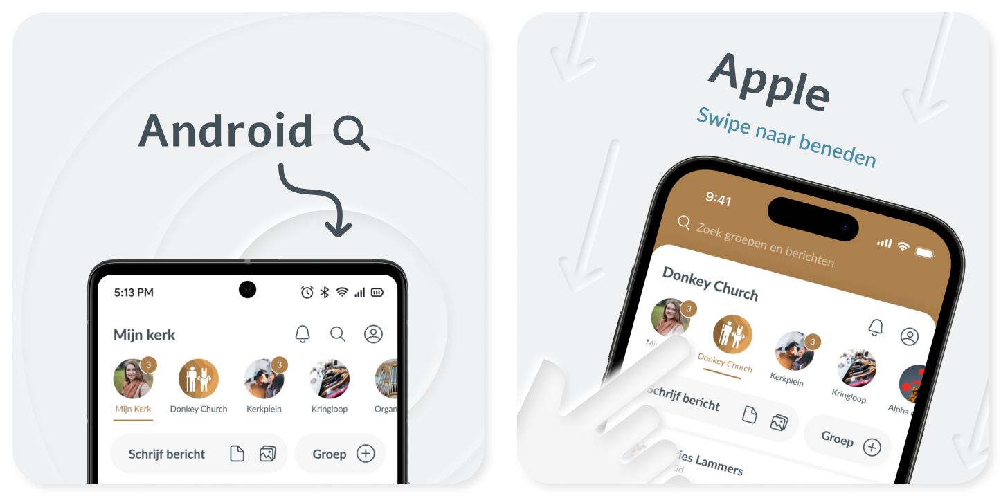 Zoeken ziet er anders uit op iOs en Android