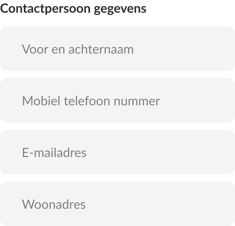 Vul juist gegevens in