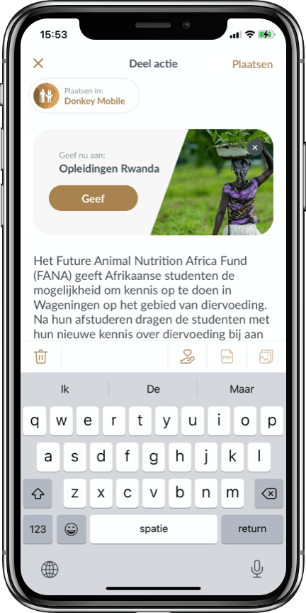 Schrijf in de kerkapp een toelichting bij de collecte