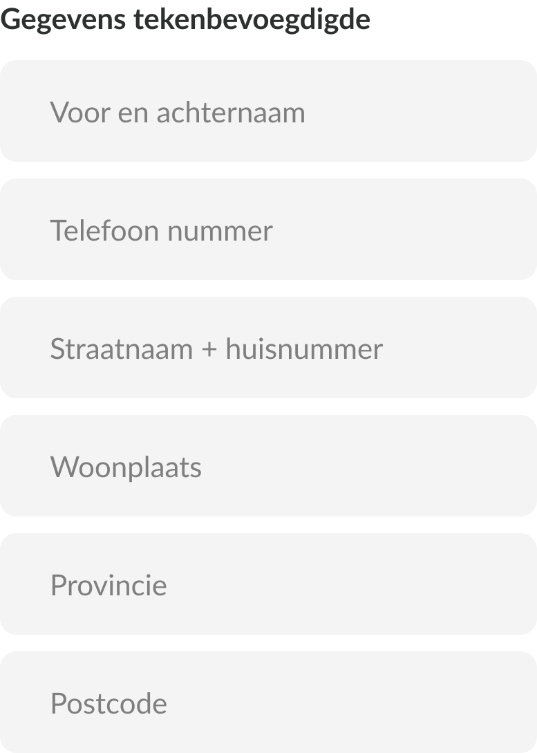 Vul juiste gegevens in