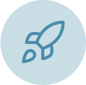 Een blauw pictogram van een blad in een cirkel op een witte achtergrond.