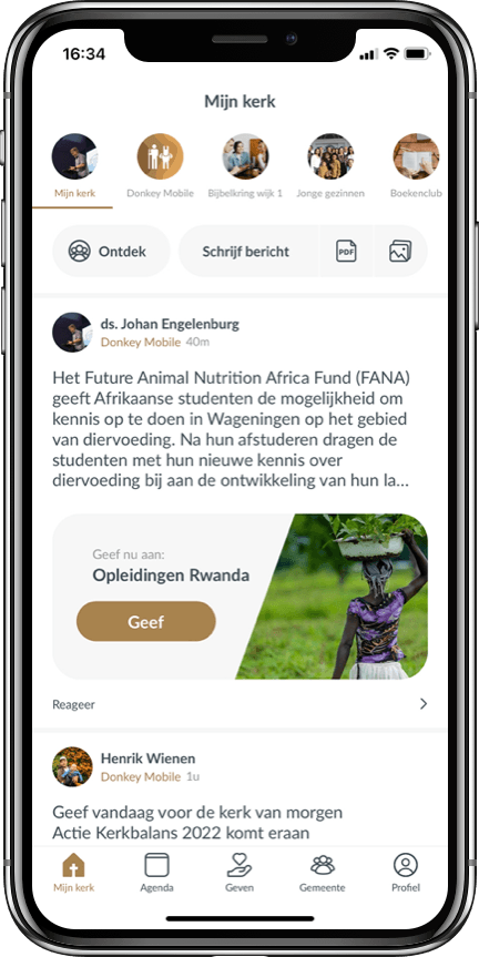 WEergave van post met element om te geven aan speciale inzamelingsactie