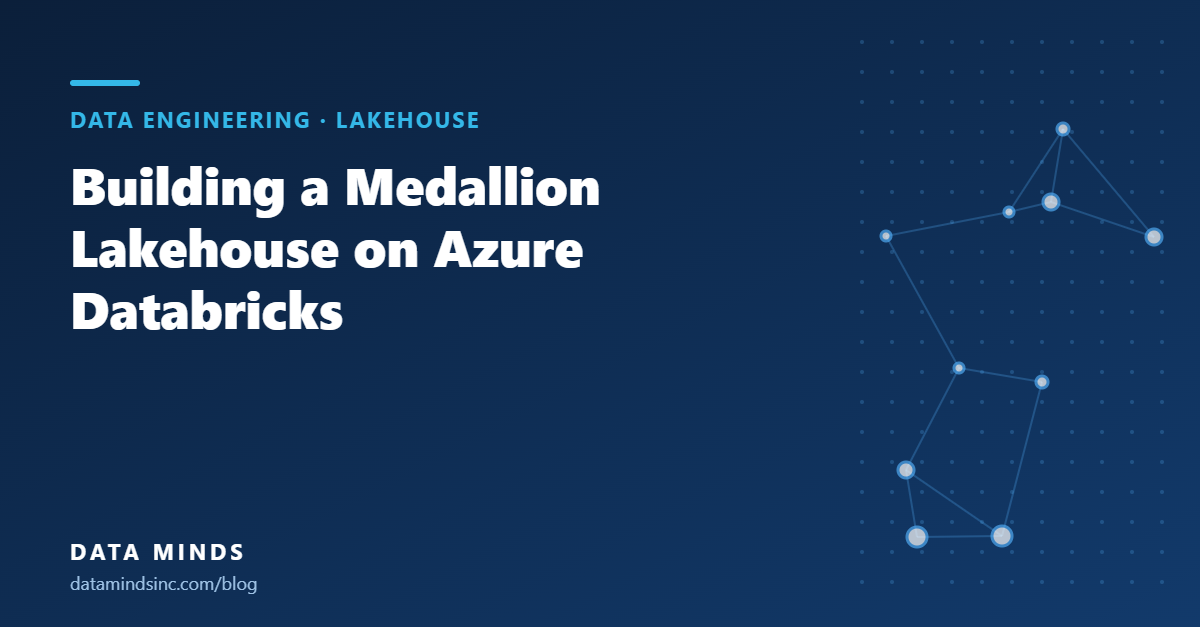 Abstract data flow illustration for an Azure Databricks medallion lakehouse
