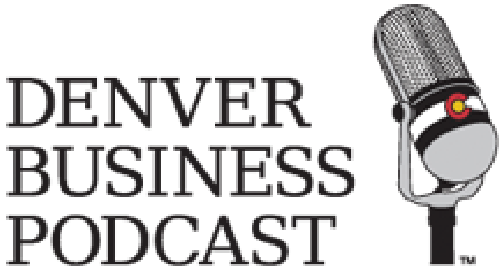 The logo for the denver business podcast 
