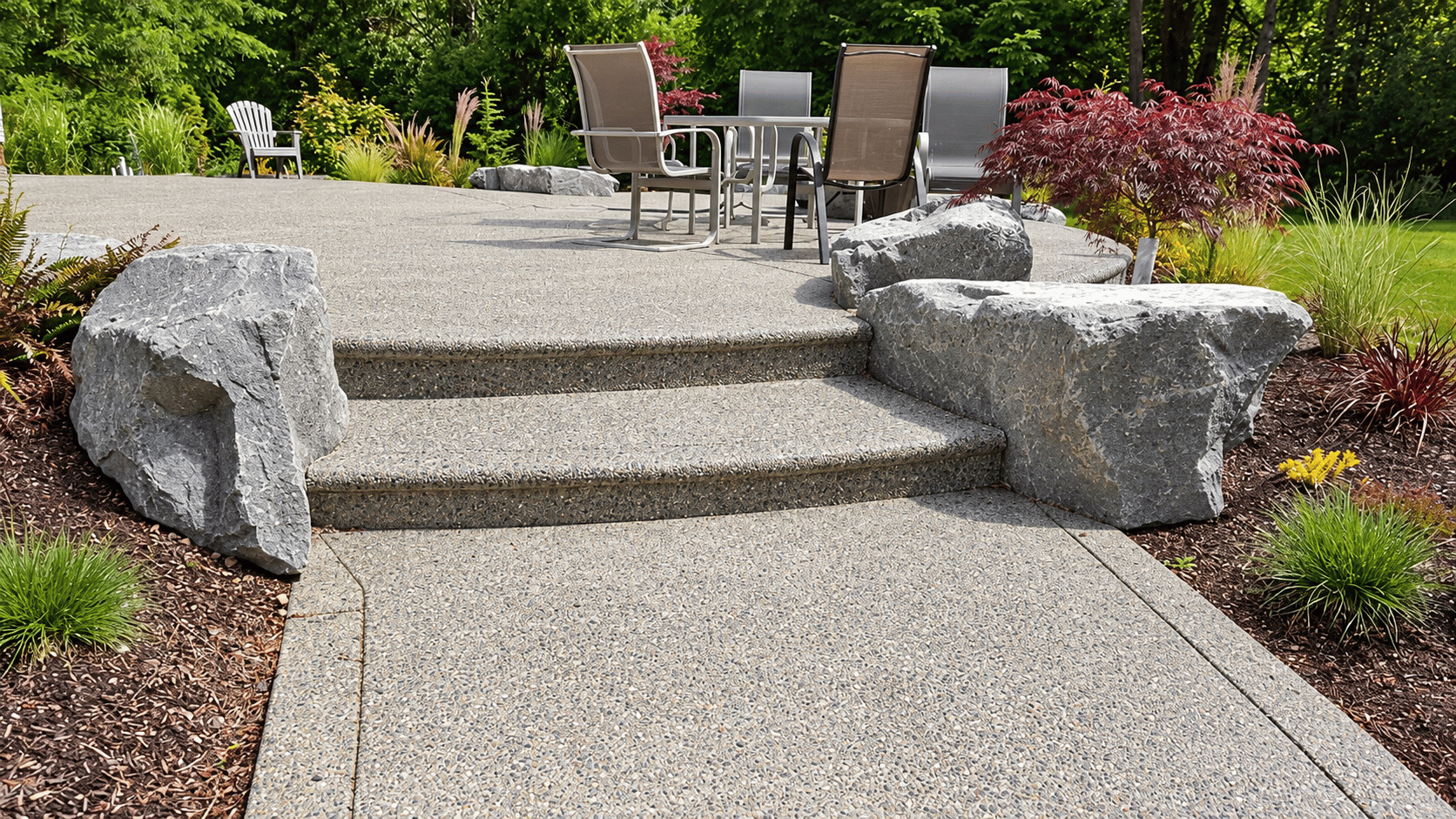 decorative concrete patio enhancing outdoor living space