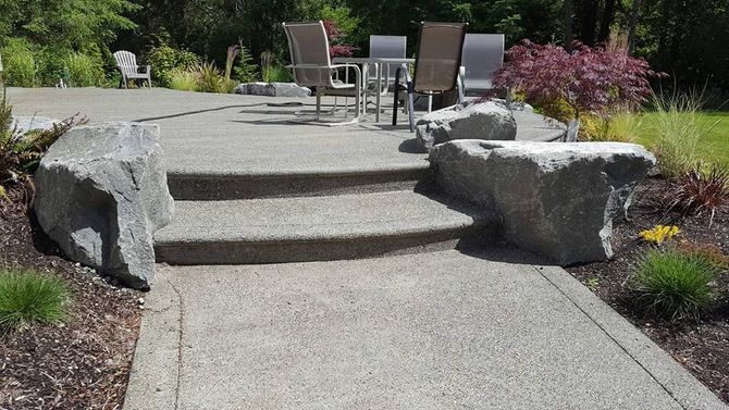 decorative concrete patio enhancing outdoor living space