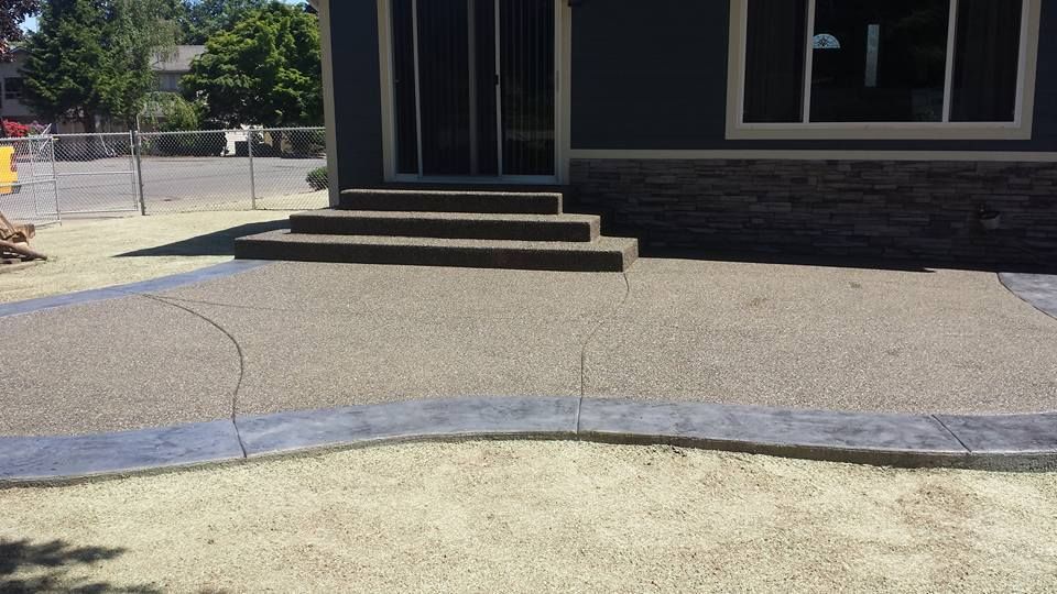 Lacey WA exposed aggregate concrete patio contractor