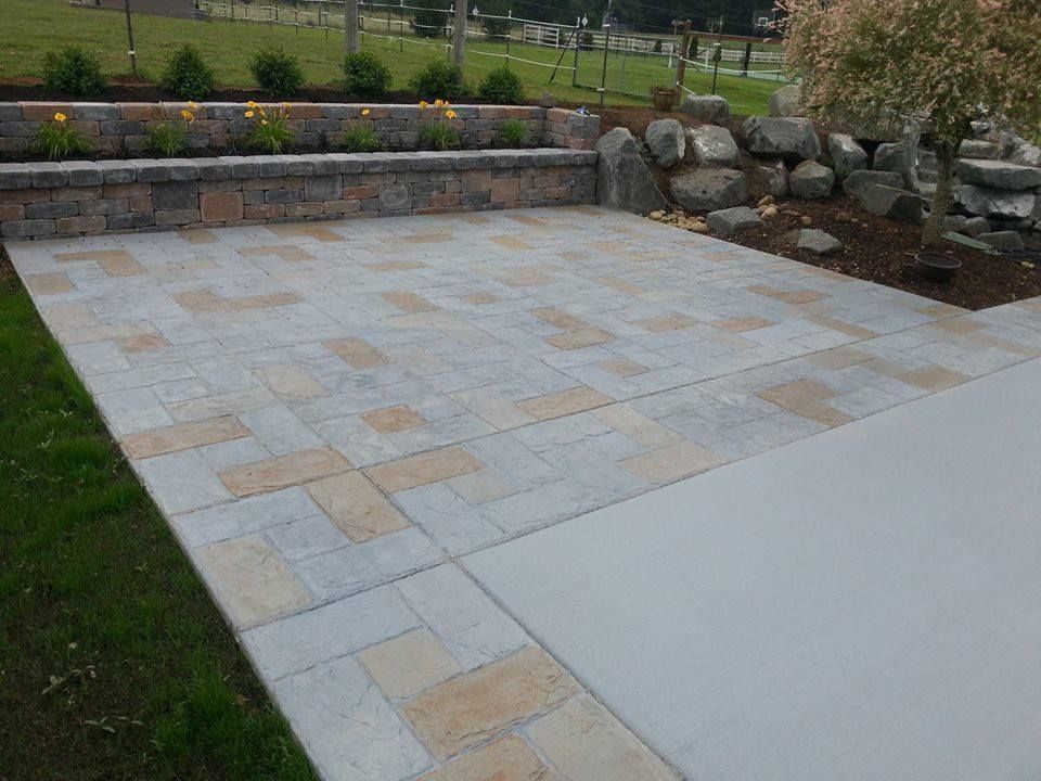 Large format stamped concrete patio