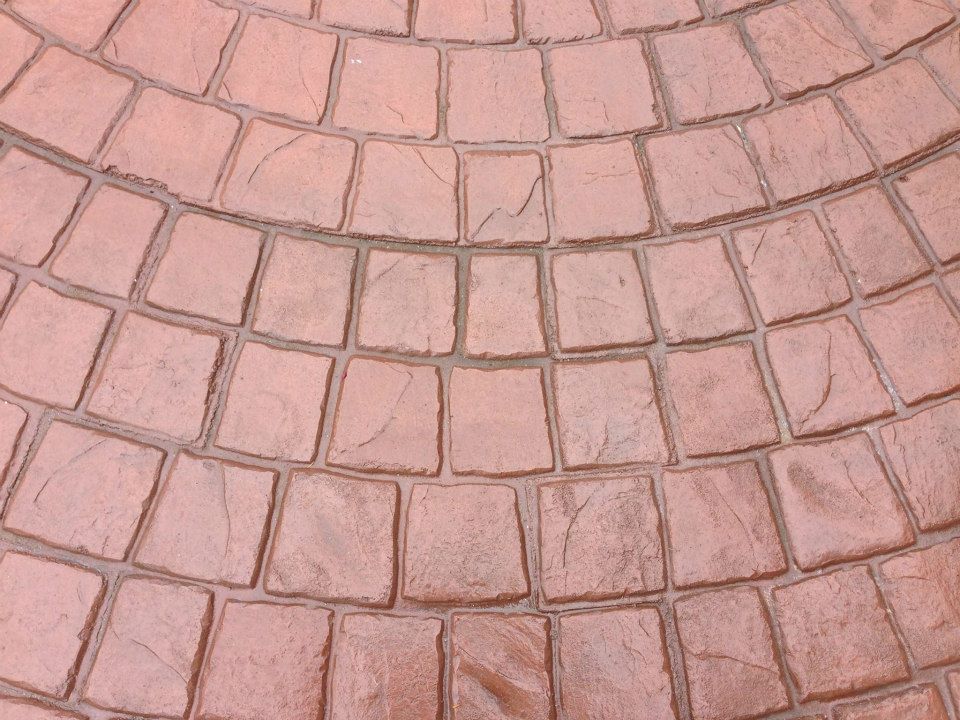 Yelm WA stamped concrete patio with stone pattern finish