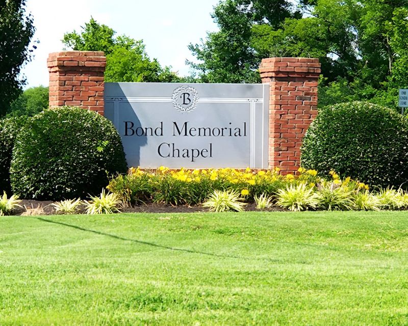 Signage at Bond Memorial Chapel