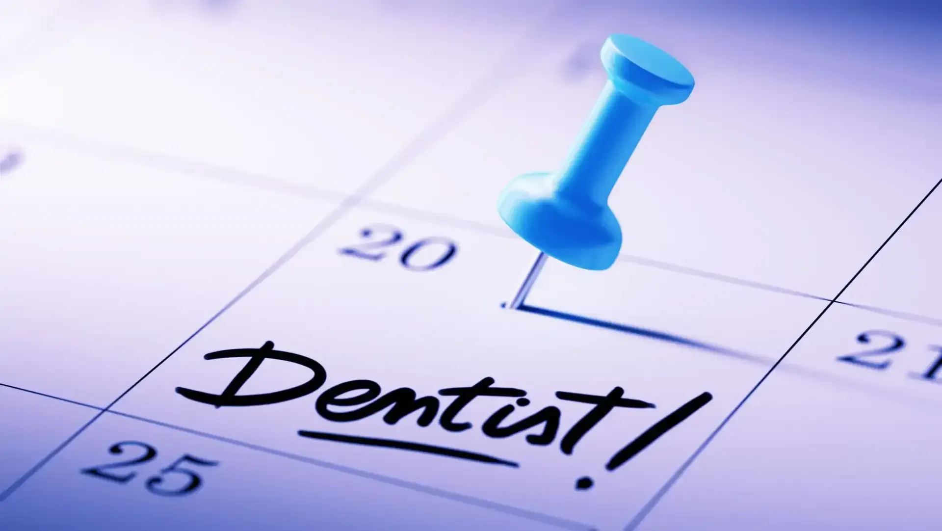 a calendar with the word dentist written on it