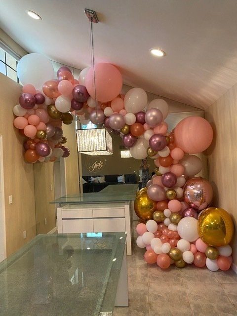Rose gold and pink balloons