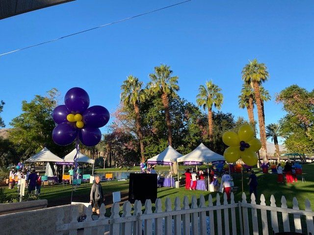 Purple & gold balloons