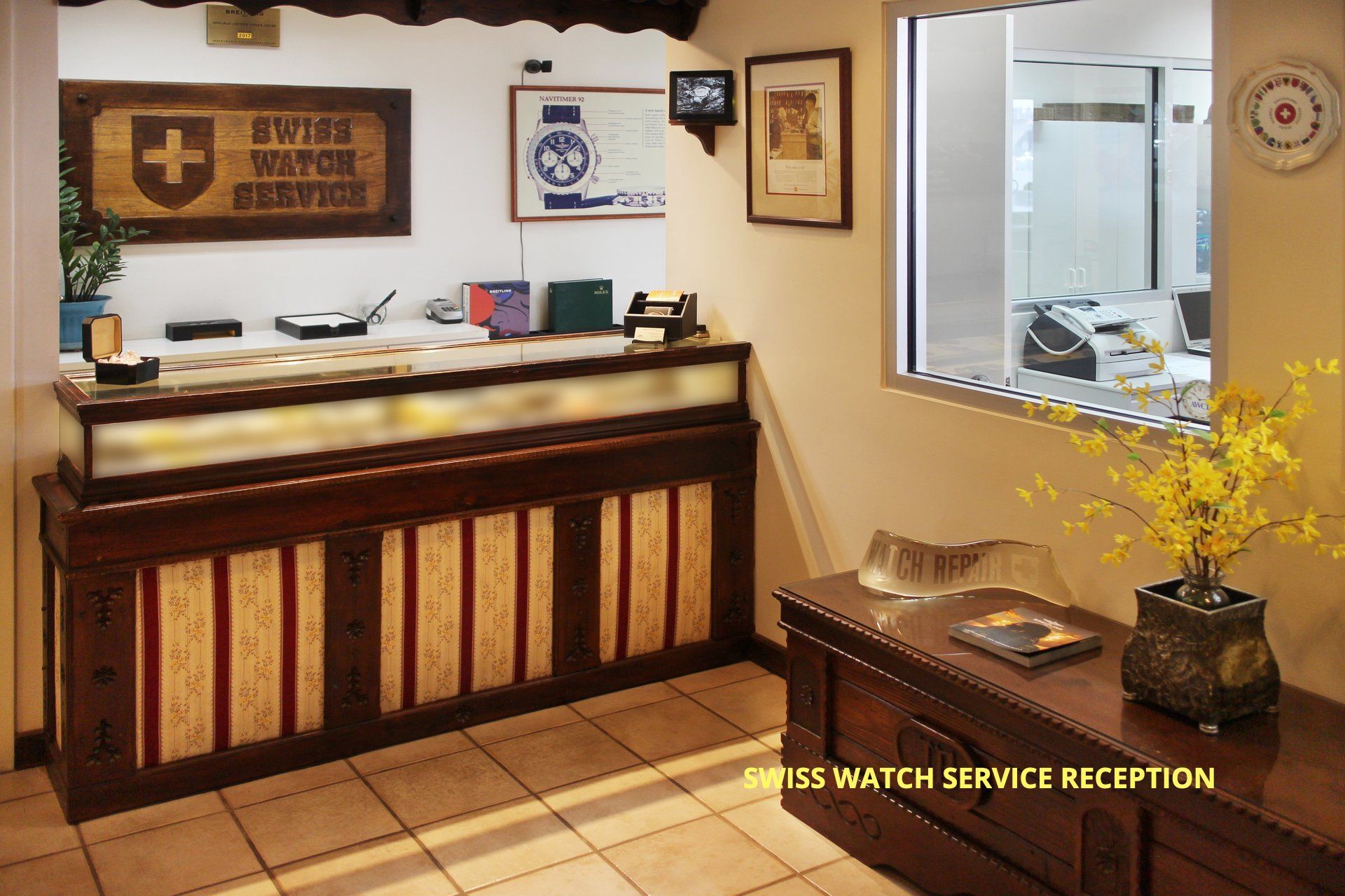 Reception of swiss watch service