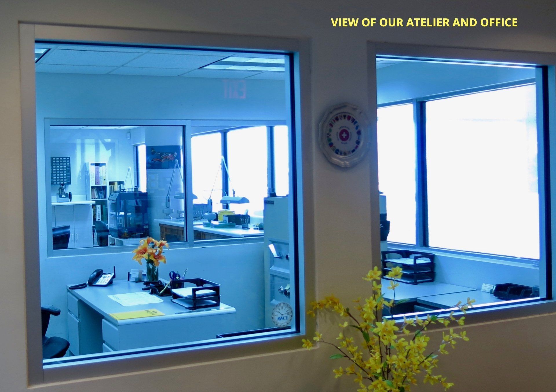 View of the office and the atelier
