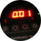 A close up of a digital clock with the number 1 on it.