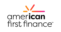 American First Finance logo with black text and orange, yellow, and pink accent lines