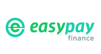 Easypay Finance logo with green circular e icon and teal “easypay” text above gray “finance” text