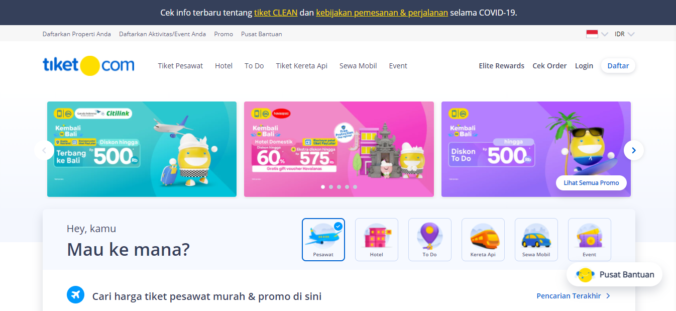 contoh website pariwisata