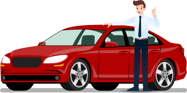 happy man with car