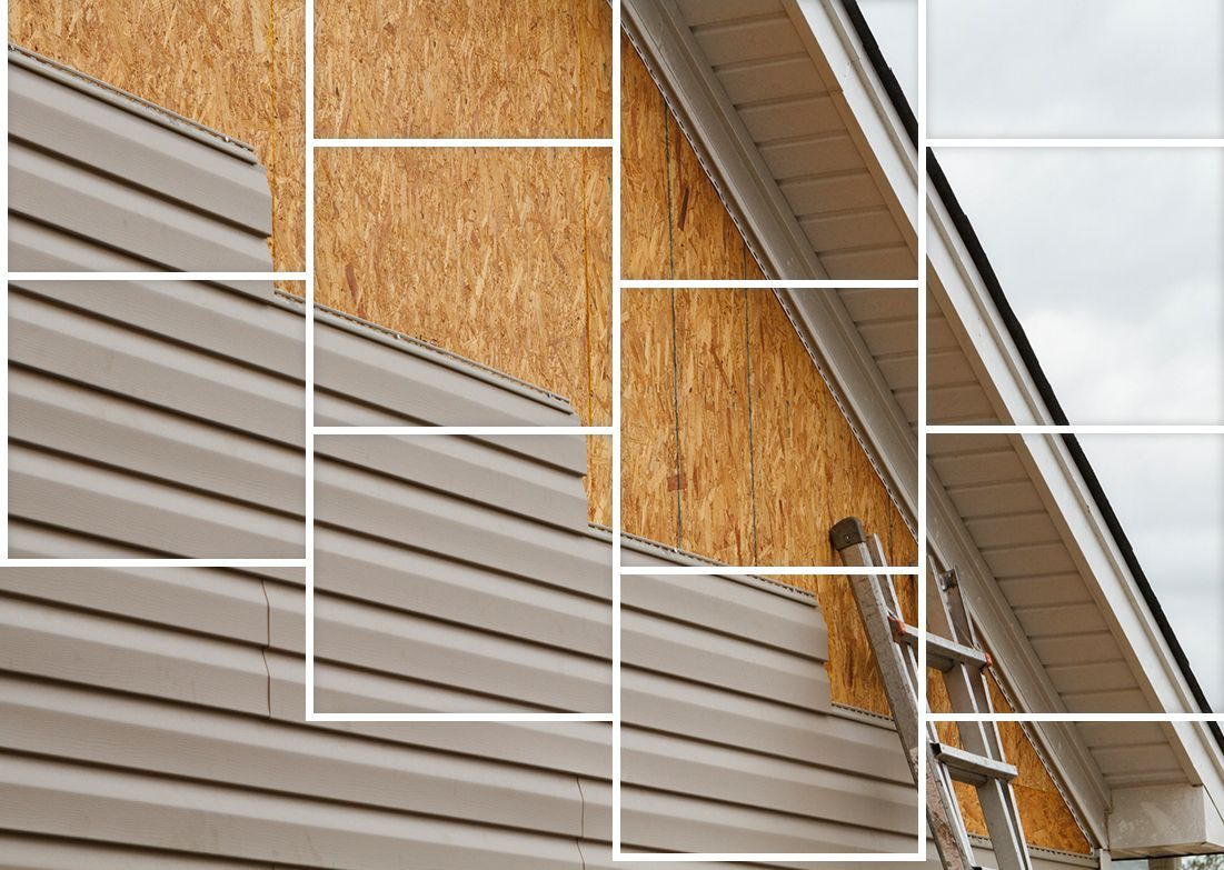 A ladder is sitting on the side of a house. A ladder is sitting on the side of a house.