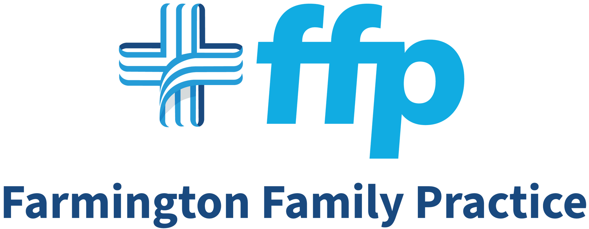 Farmington Family Practice logo with blue “ffp” text and cross icon on white background