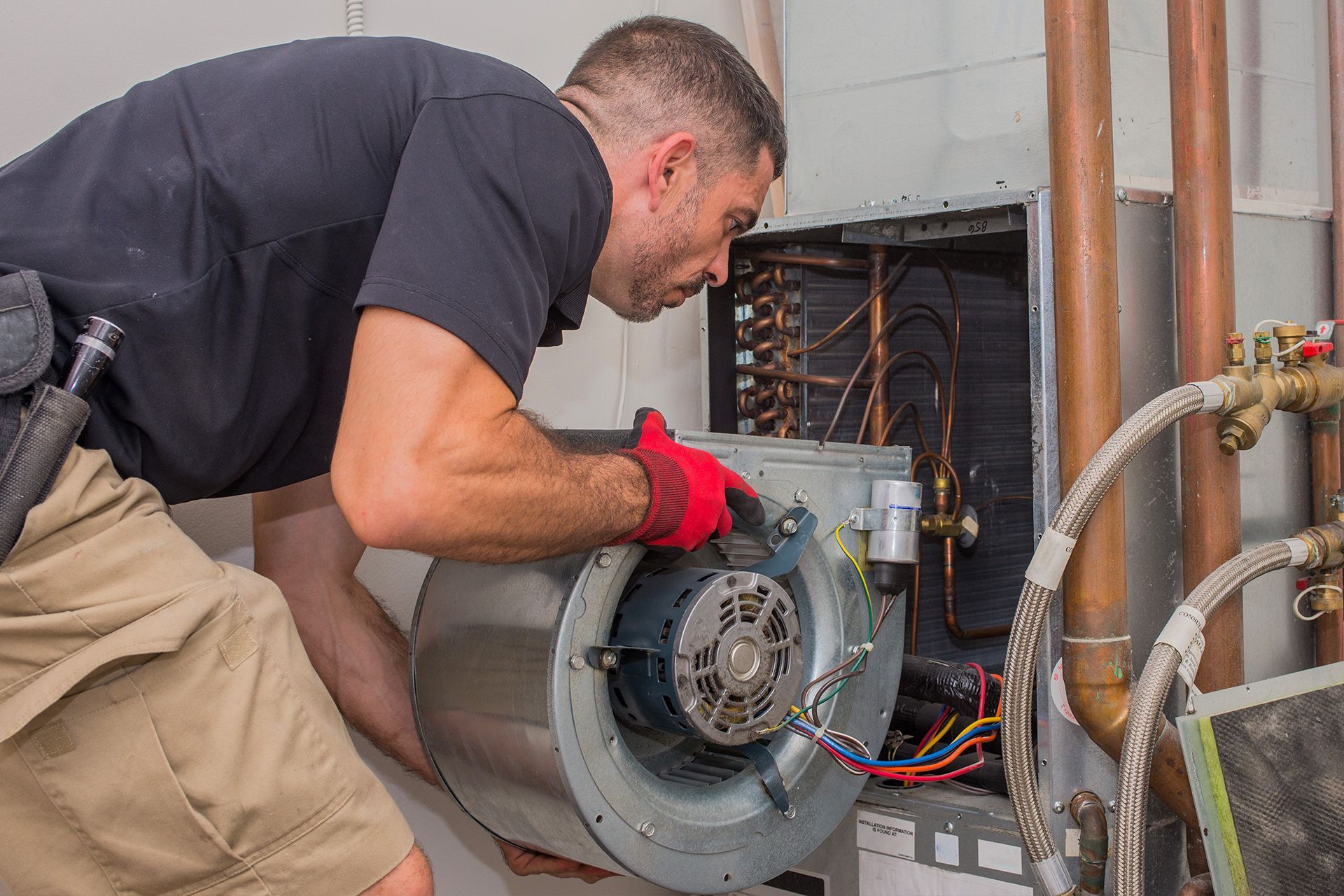 Residential HVAC system air handler installation