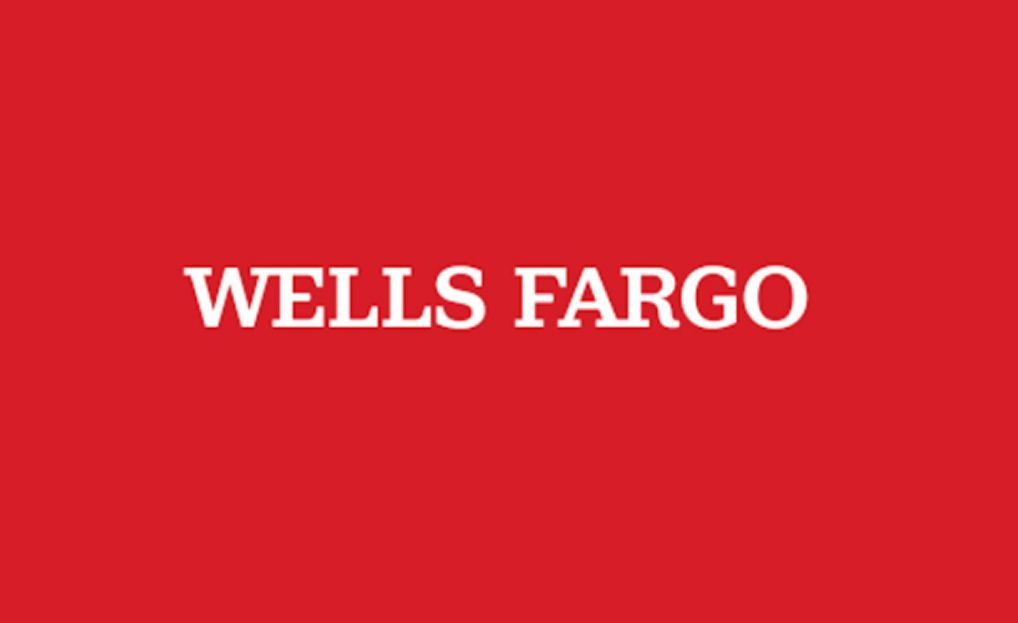 Wells Fargo logo in white text on a red background