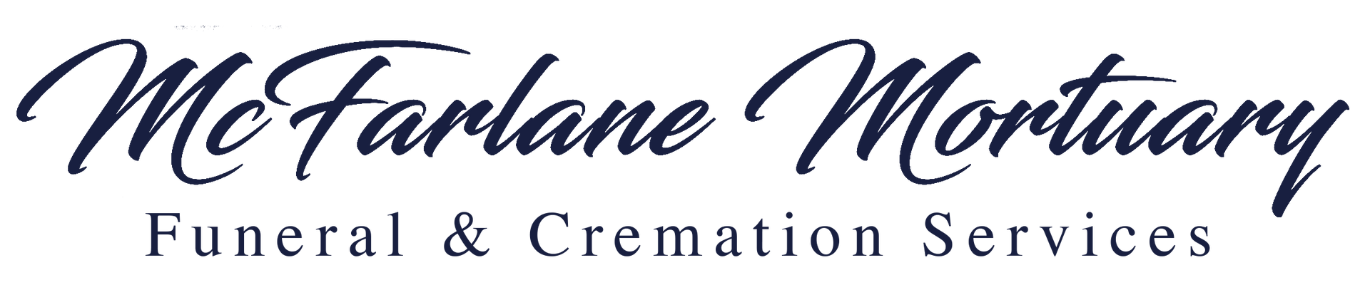 McFarlane Mortuary logo with script text and “Funeral & Cremation Services” beneath it
