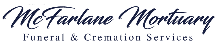 McFarlane Mortuary logo with script text and “Funeral & Cremation Services” beneath it