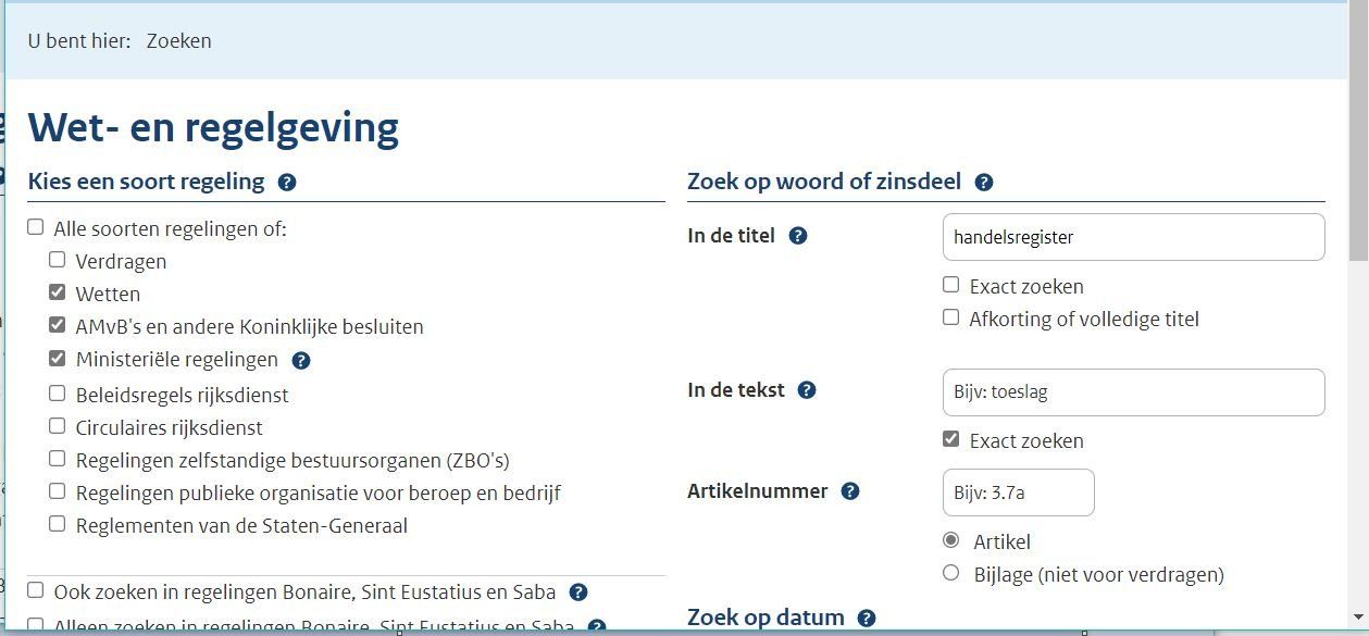 Teksten voor het bouwbesluit ophalen