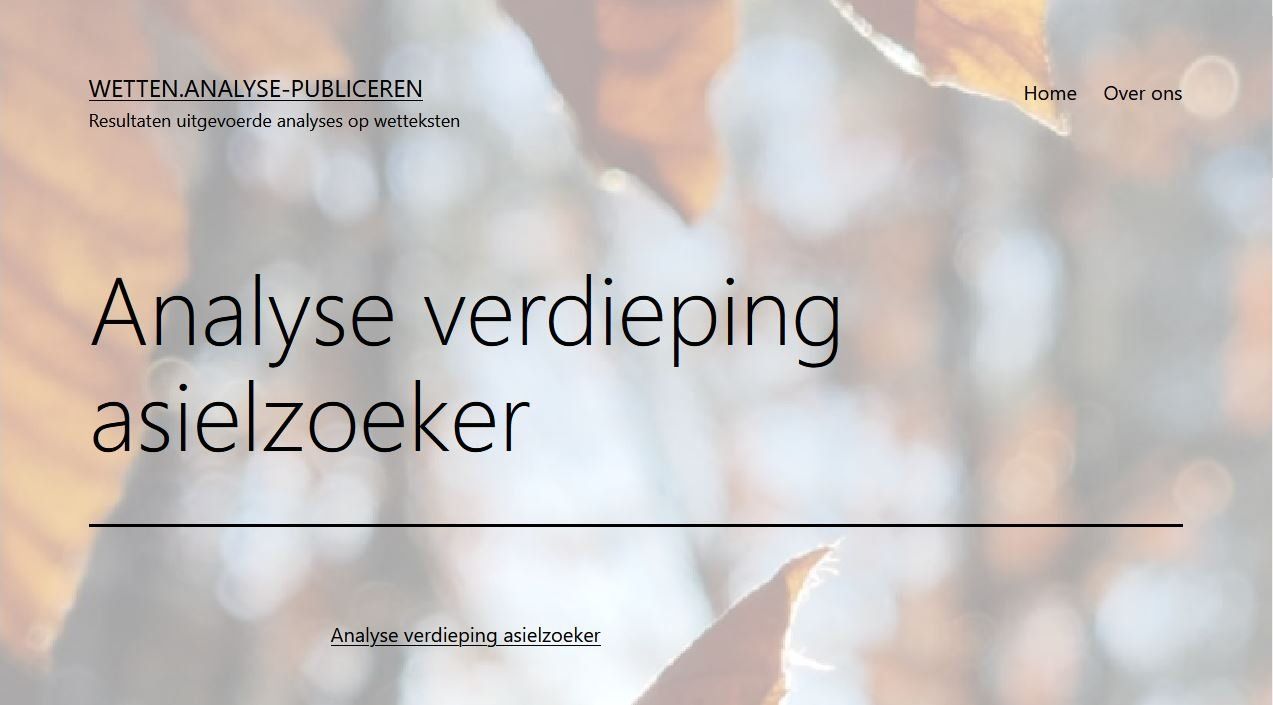 Open het gepubliceerde model Een website met een onscherpe achtergrond en de woorden analyse verdieping aielzoeker