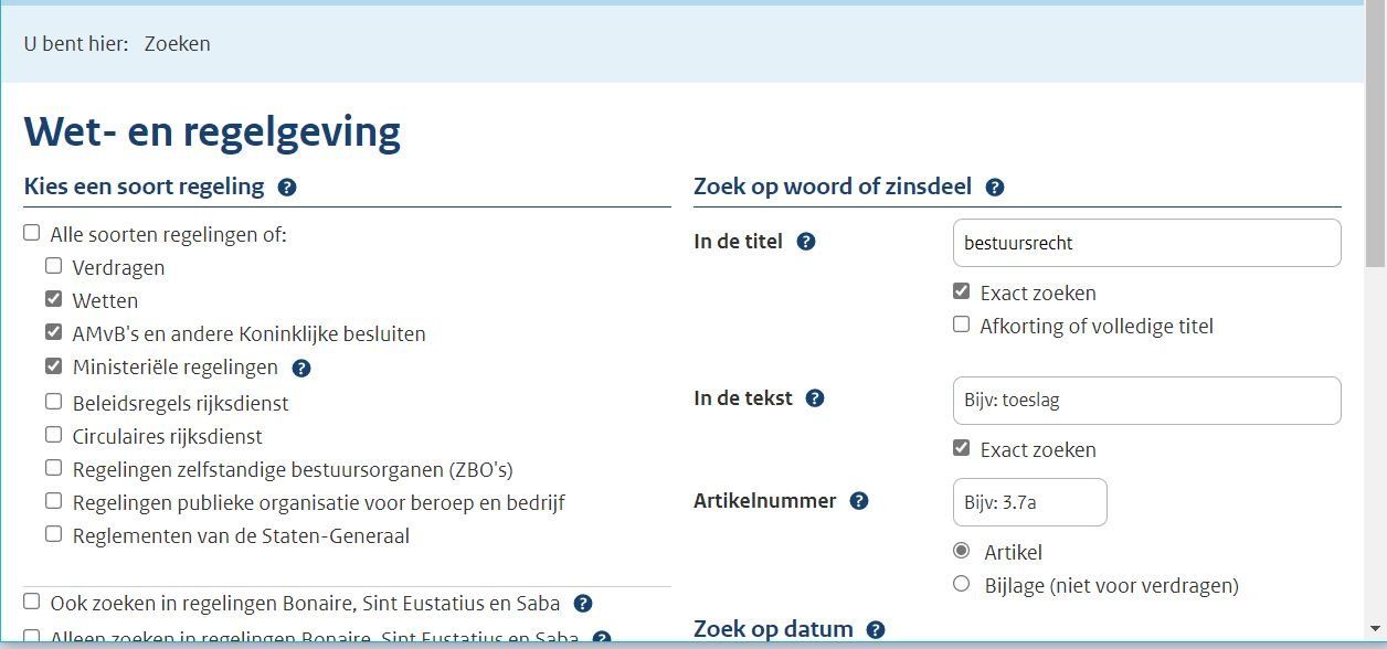 Teksten voor het bouwbesluit ophalen