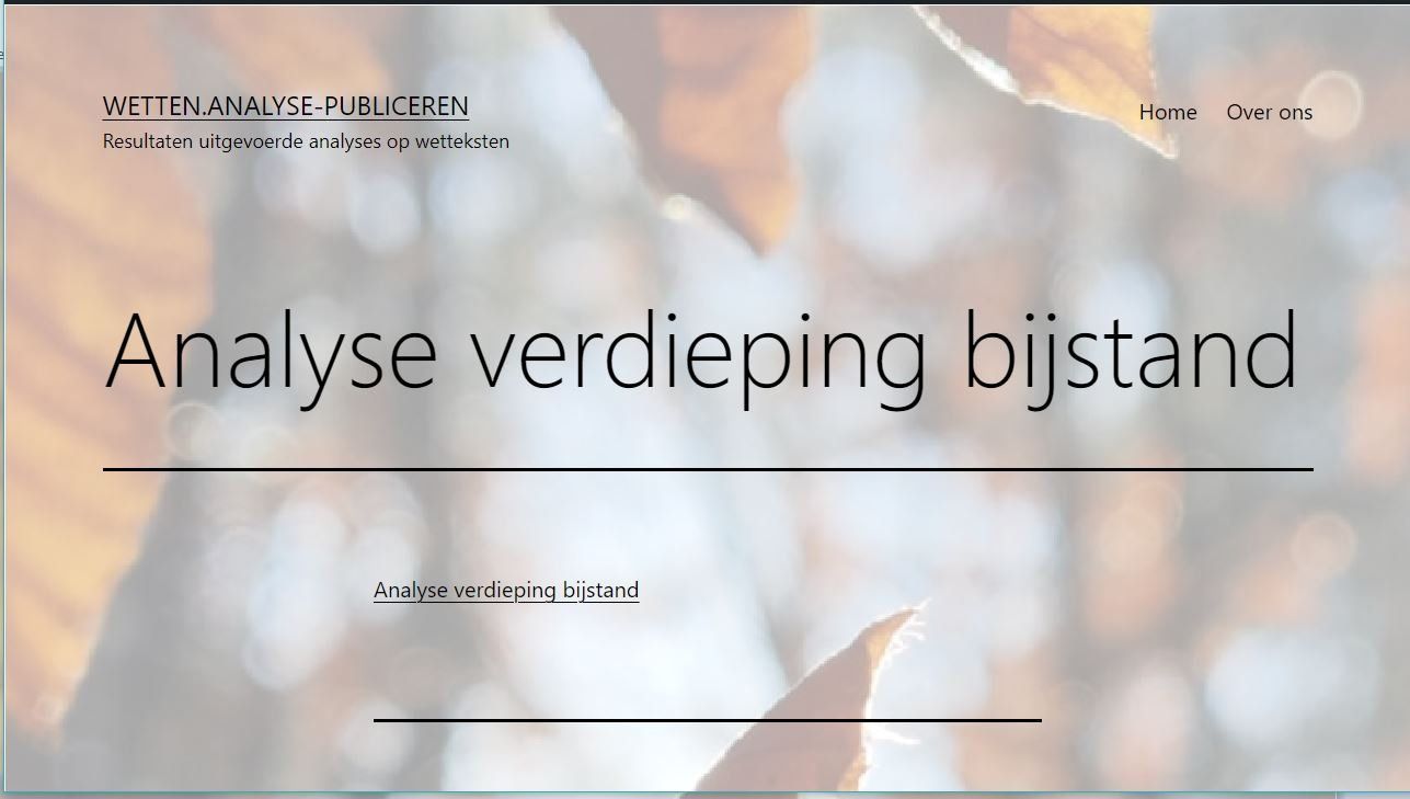 Publicatie verdieping bijstand