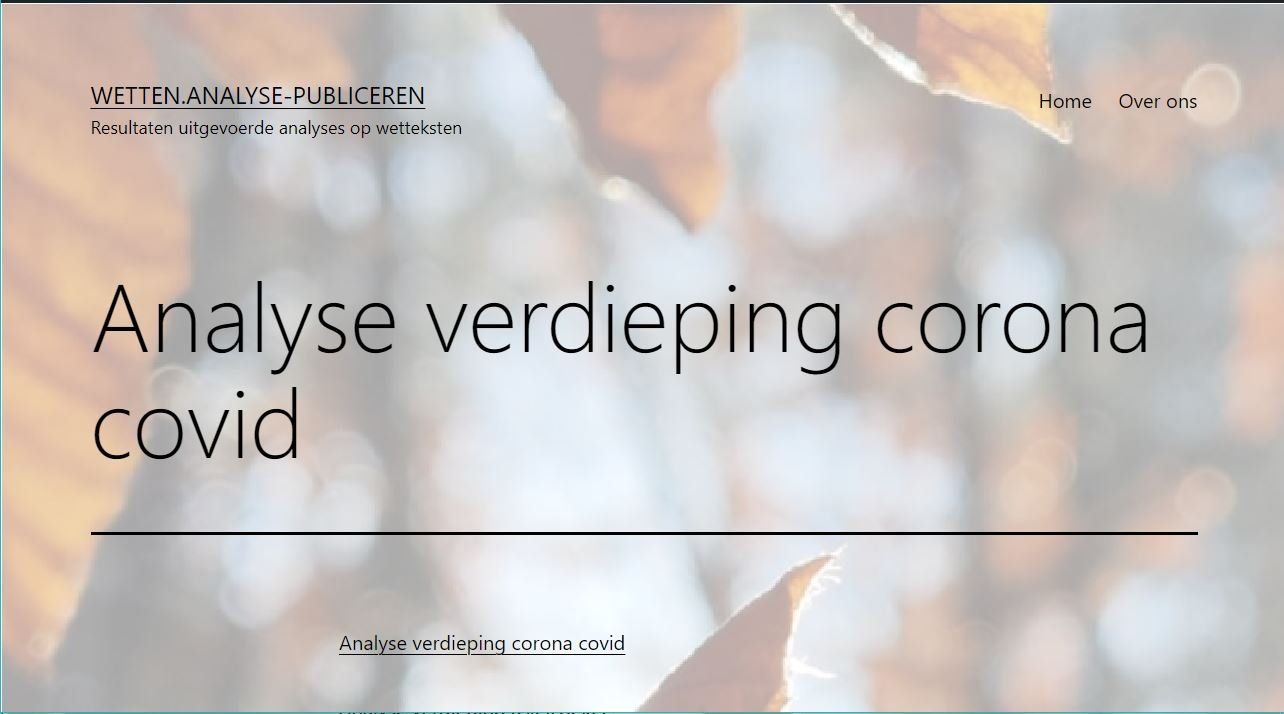 Open het gepubliceerde model Link naar verdieping corona