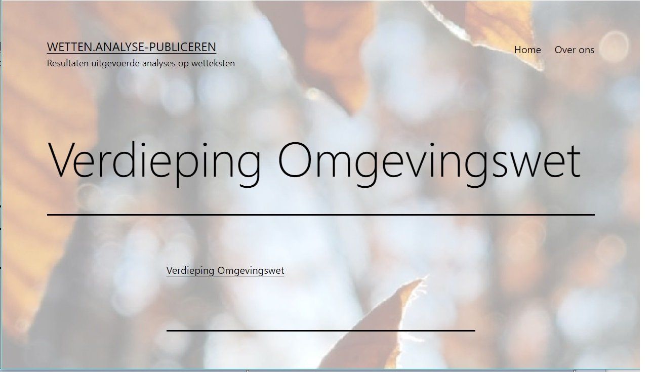 Verdieping omgevingswet