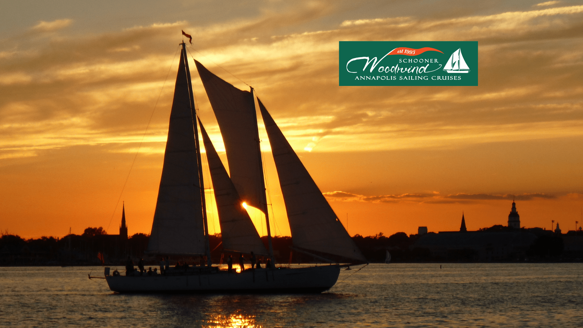 The Schooner Woodwind sailboat at sunset